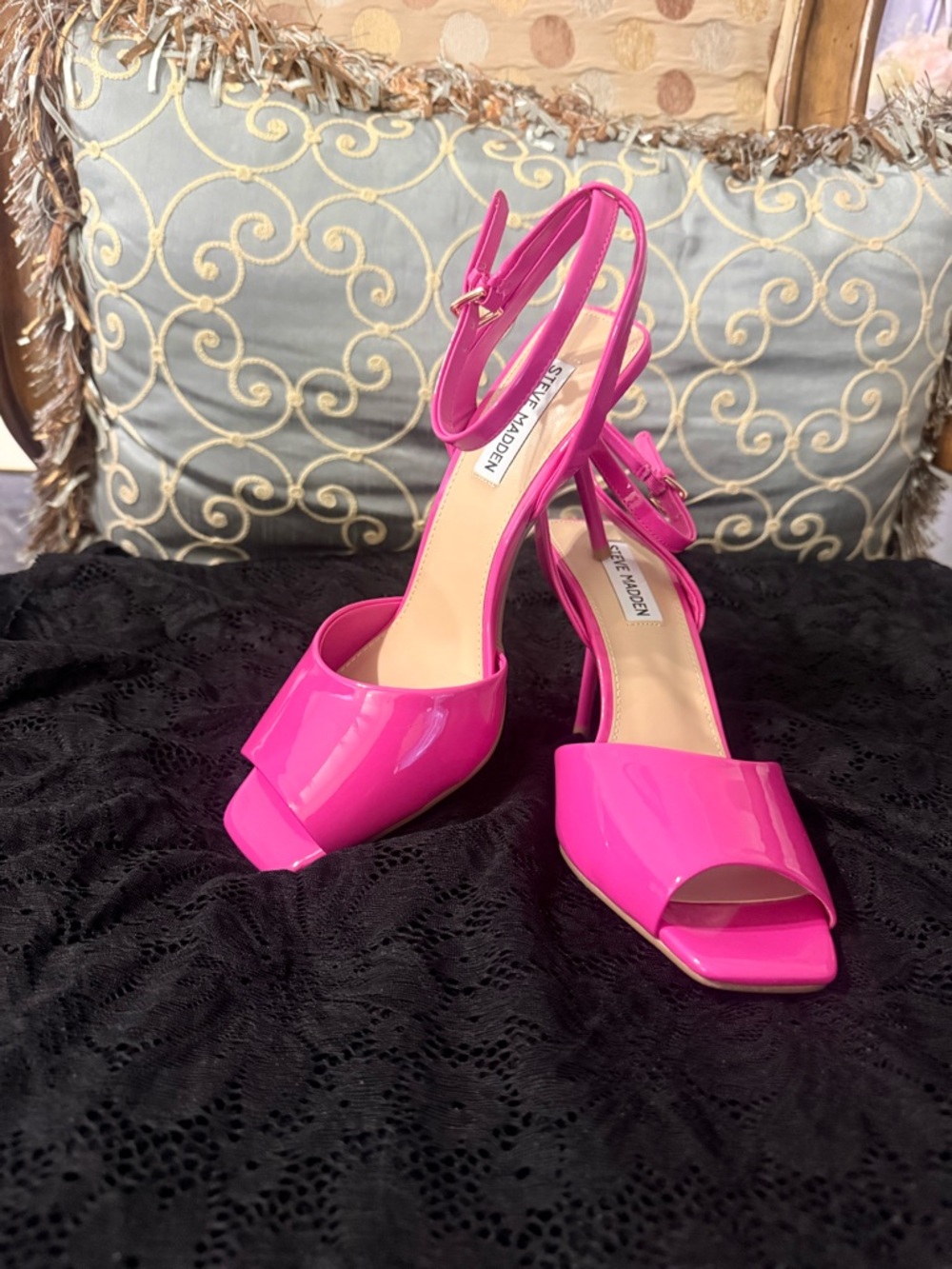 Steve Madden Hot Pink Patent Slingback Heels